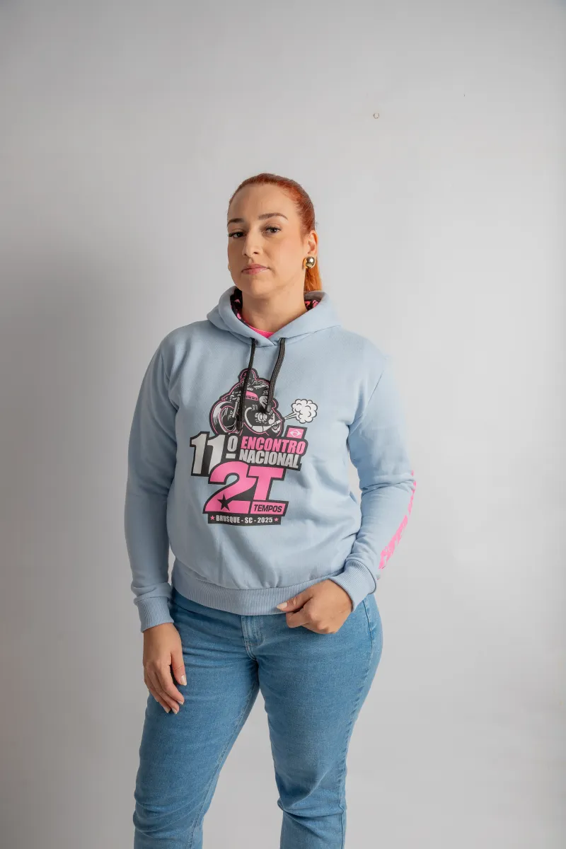 Moletom Feminino Azul Claro ENM2TEMPOS